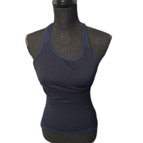 Victoria's Secret PINK Seamless RacerBack Tank Top Medium M Blues - Picture 2 of 5